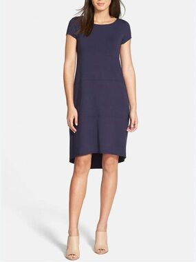 Eileen Fisher‎ Navy Short Sleeve A-Line Dress, Size XXS